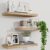 Marsmiles Floating Shelves, 17 Inch Wall Shelf Set of 3, Rustic Wood Shelves for Wall Storage, Wall Mounted Wooden Display Shelf for Bathroom Bedroom Kitchen Garage, Carbonized Black