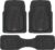 Motor Trend FlexTough Floor Mats for Cars, Black Deep Dish All-Weather Car Mats, Waterproof Trim-To Fit Automotive Floor Mats for Cars Trucks SUV, Universal Floor Liner Car Accessories