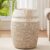 OIAHOMY Laundry Hamper Woven Cotton Rope Large Clothes Hamper 25.6″ Height Tall Laundry Basket with Extended Cotton Handles for Storage Clothes Toys in Bedroom, Bathroom, Foldable (Yellow variegated)