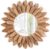 Emfogo Wall Mirror 12 inch Rustic Wood Farmhouse Mirror Sunburst Boho Mirror Wall Decor Room Decor Home Decor for Bedroom Living Room Entryway (Carbonized Black)