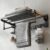 TERRIFI 60 cm Foldable Towel Rack withTowel Bar, Wall-Mounted Towel Shelf, Matte Black, Rustproof, Drillable, with Movable 5 Hooks, for Bathroom Lavatory Storage