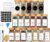 MahMir® 24 Pcs Spice Jars with Labels – 4 oz Glass Spice Jars with Bamboo Lids, 120 Labels Stickers, Shaker Lids, Collapsible Funnel, 2 Pens, Seasoning Storage Bottles for Spice Rack, Cabinet, Drawer