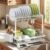 Dish Drainer Rack, 2 Tier Dish Drainer Rack Multifunctional, Rustproof Dish Racks with Drainboard, Space-Saving Utensil & Cup Holder for Kitchen Counter, White