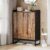 Tribesigns Shoe Cabinet with Doors, 5-Tier Shoe Storage Organizer for 25 Pairs, Modern Wooden Shoe Rack for Entryway, Hallway, Living Room, Black & Brown