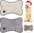 Breling Dog Mat for Food and Water 2 Pieces Bone Shape Mats Non-Slip PET Feeding Under Bowls Embroidered Microfiber Bowl Absorbent Supplies, Colors